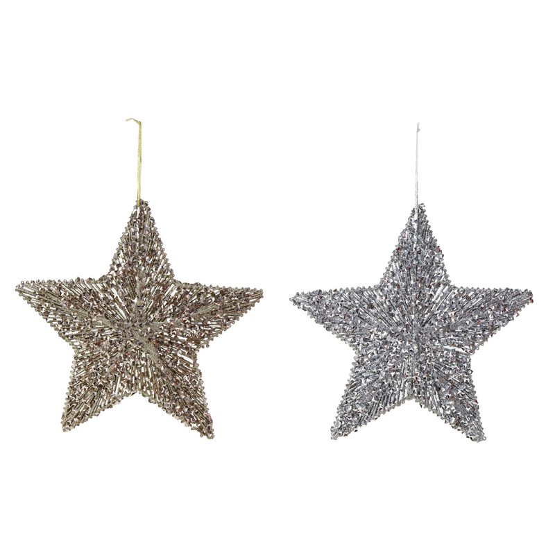 Ronis Metallic Glitter Hanging Star 30cm Assorted