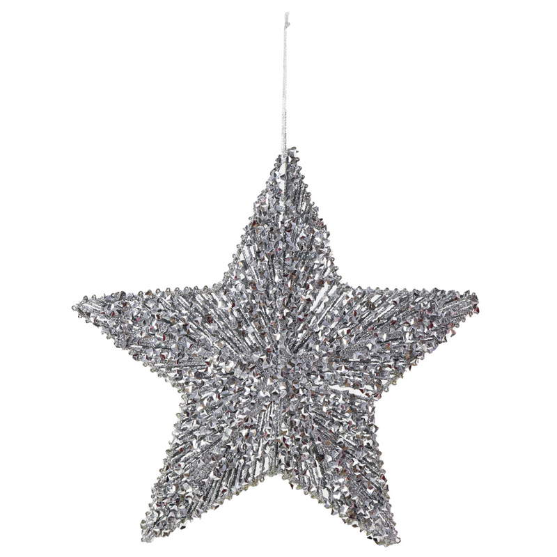 Ronis Metallic Glitter Hanging Star 30cm Assorted