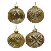 Ronis Metallic Gold Combination Glass Baubles Assorted