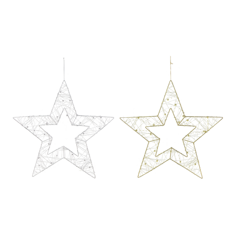 Ronis Metallic Silhouette Bead Star 40cm Assorted