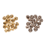 1cm assorted mini jingle bells 18-pack in festive metallic colors