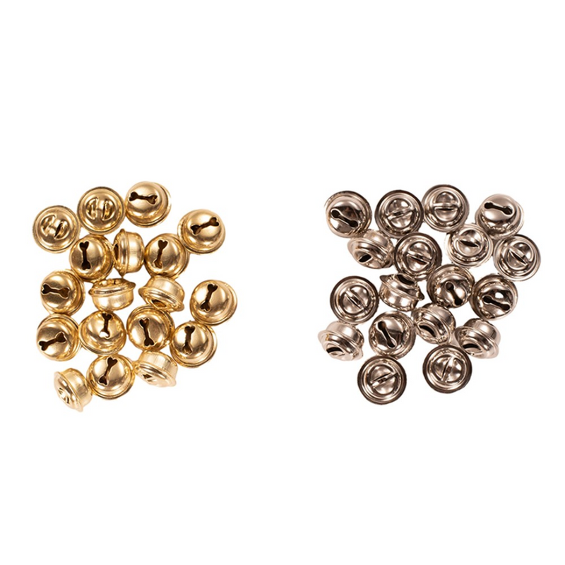 1cm assorted mini jingle bells 18-pack in festive metallic colors
