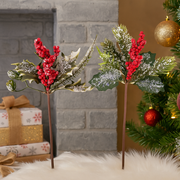 Mini berry pick 22cm assorted colors Christmas decoration for trees, wreaths, and garlands