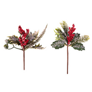 Mini berry pick 22cm assorted colors Christmas decoration for trees, wreaths, and garlands