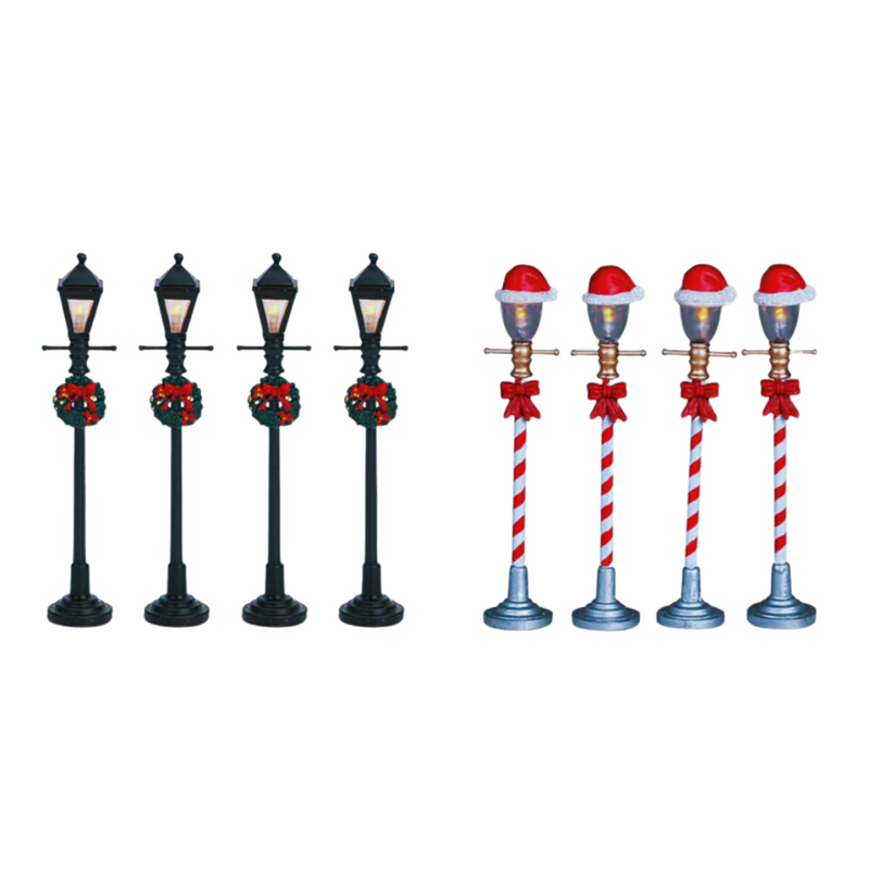 Ronis Mini Street Lamp 10cm 4pk Assorted