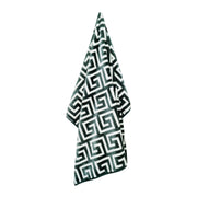 Towel with a geometric pattern on a white background