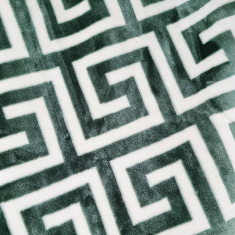 KB Mink Blnkt Greek Key Design Green 4.5kg 220X260cm