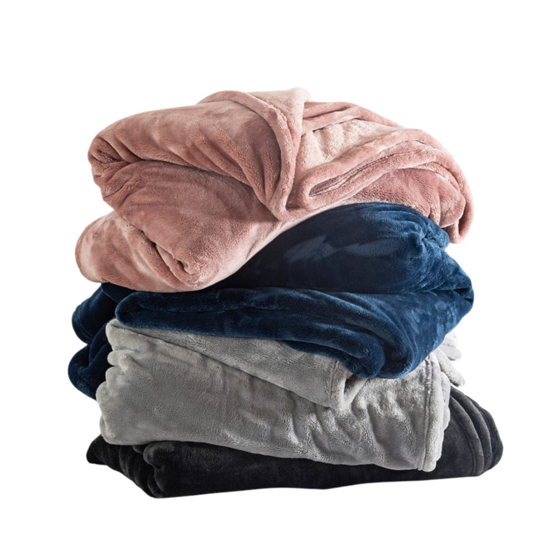 Mink Blanket DB Blue Pen 200x220cm 3.7Kg 800GSM