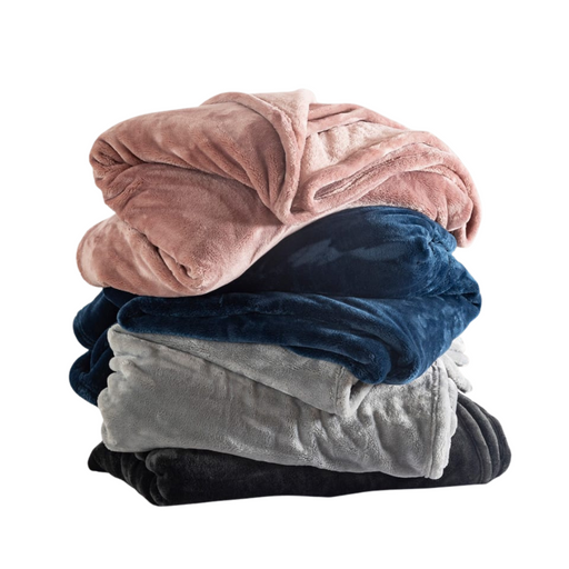 Mink Blanket DB Blue Pen 200x220cm 3.7Kg 800GSM