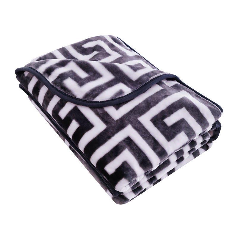 Mink blanket DB 200×220cm 3.7kg 800gsm in Greek Charcoal, plush double bed blanket for warm winter bedding.