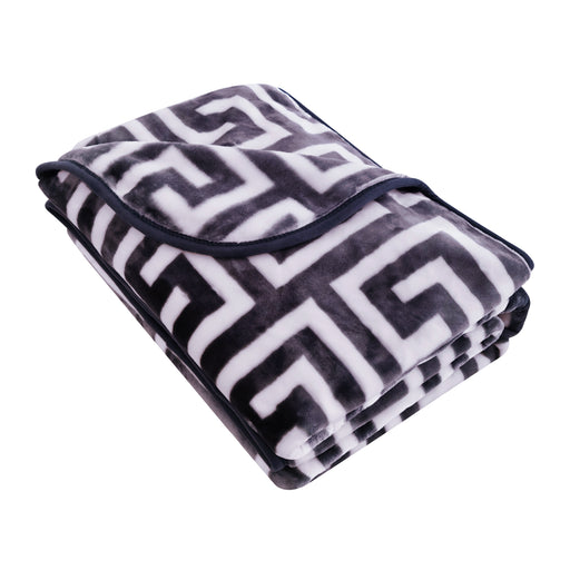 Mink blanket DB 200×220cm 3.7kg 800gsm in Greek Charcoal, plush double bed blanket for warm winter bedding.