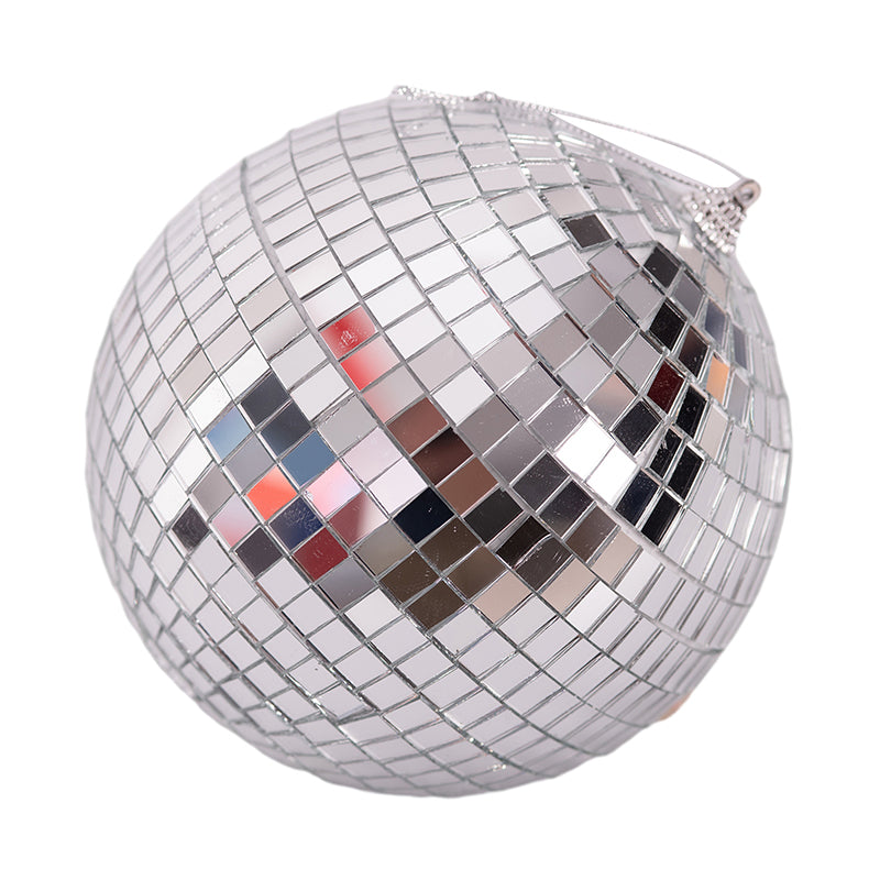 15cm silver mirror bauble for Christmas tree or party decoration