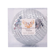 15cm silver mirror bauble for Christmas tree or party decoration – thumbnail