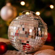 20cm silver mirror bauble for Christmas tree or event decoration