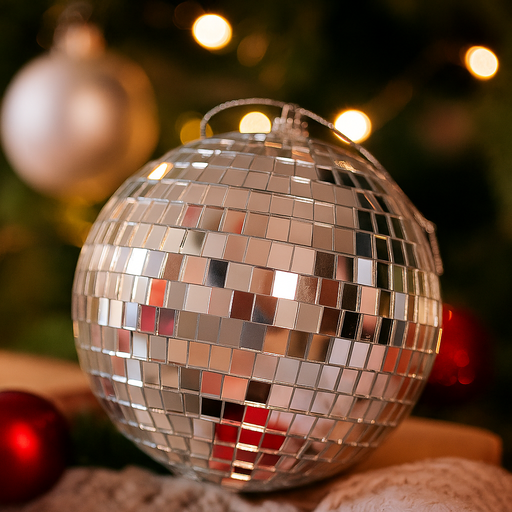 20cm silver mirror bauble for Christmas tree or event decoration