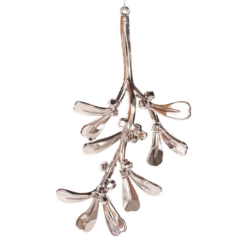 Ronis Mistletoe Plastic Tree Ornament 8.4x16.5cm Silver