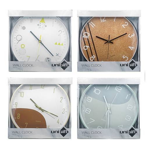 Ronis Modern Clock 30cm 4 Asstd