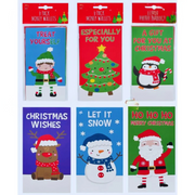 6-pack of assorted Christmas character-themed money wallets for cash or gift cards