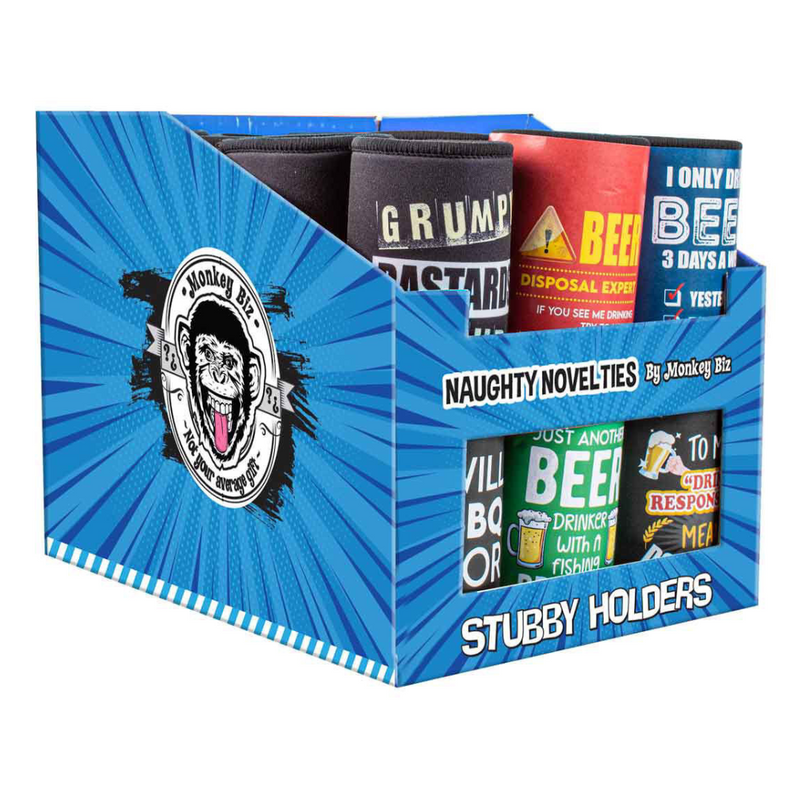 Ronis Monkey Biz Beer Stubby Holders Assorted