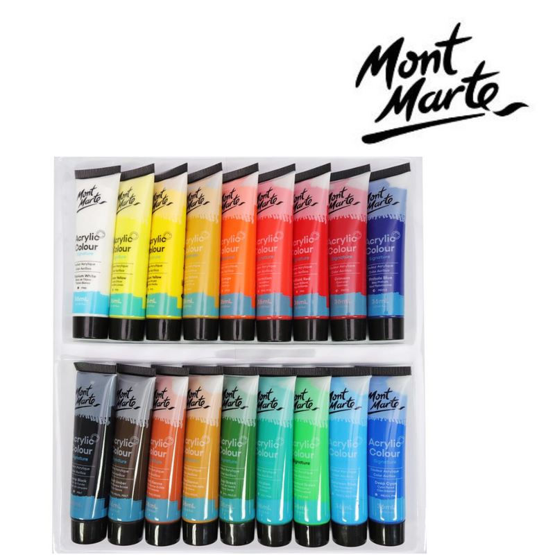 Ronis Mont Marte Acrylic Colour Paint Set 18pc x 36ml