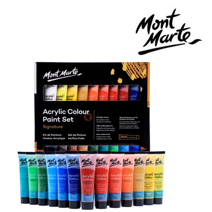 Ronis Mont Marte Acrylic Colour Paint Set 18pc x 36ml