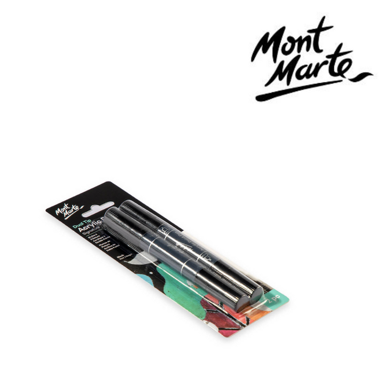 Ronis Mont Marte Acrylic Paint Pens Dual Tip Black 2pc