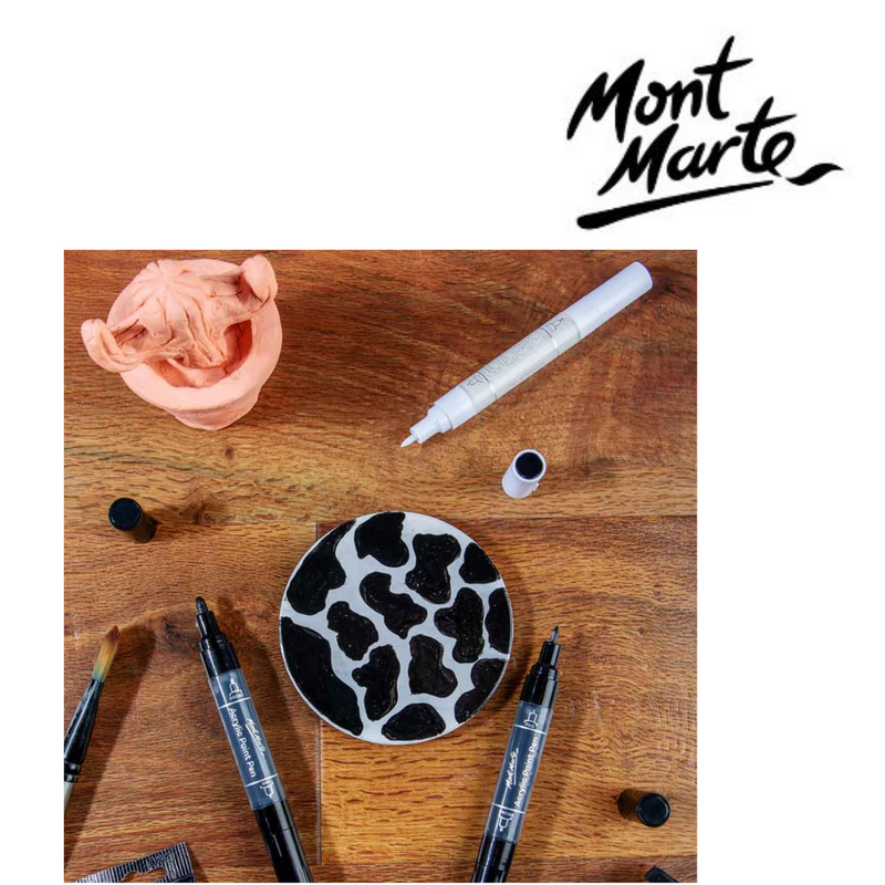 Ronis Mont Marte Acrylic Paint Pens Dual Tip Black 2pc