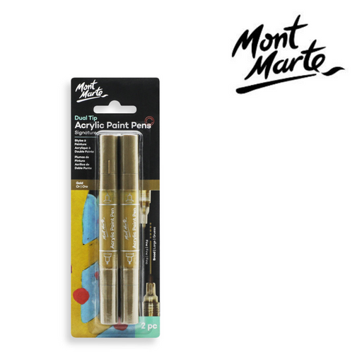 Ronis Mont Marte Acrylic Paint Pens Dual Tip Gold 2pc