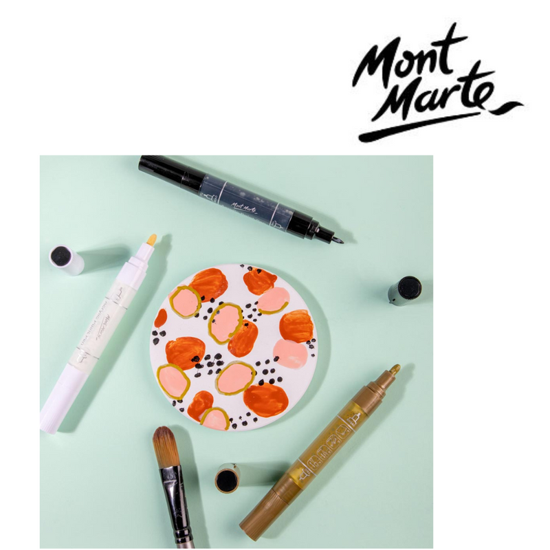 Ronis Mont Marte Acrylic Paint Pens Dual Tip Gold 2pc