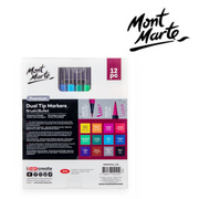 Ronis Mont Marte Dual Tip Markers Brush Bullet 12pc