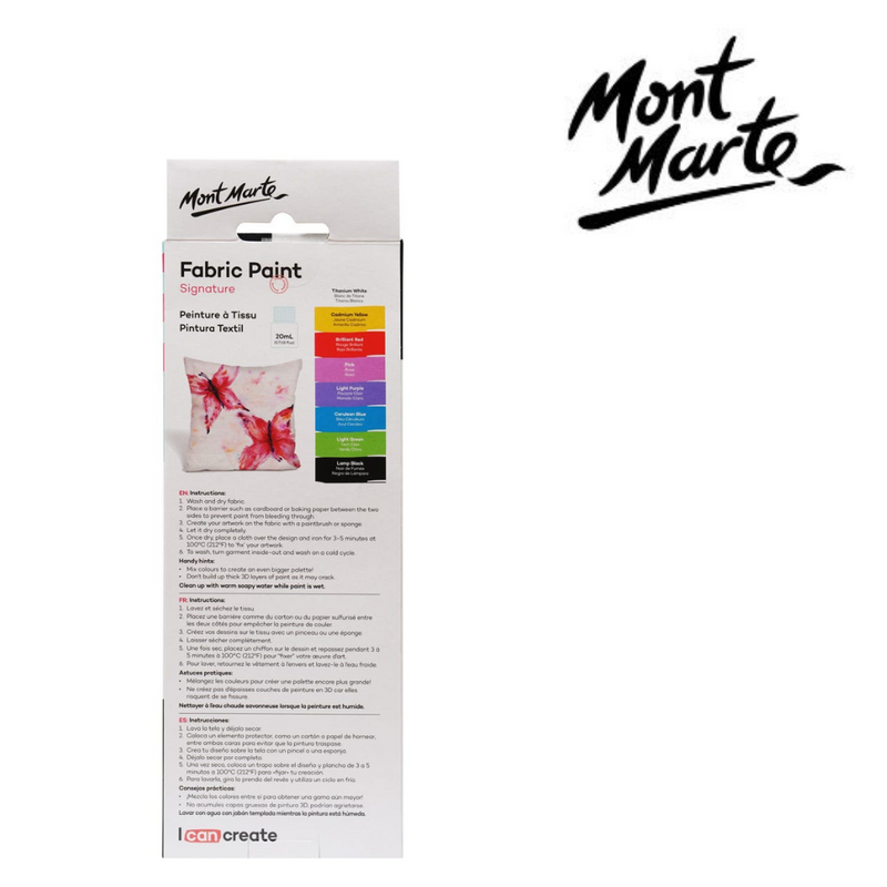 Ronis Mont Marte Fabric Paint Set 8pc x 20ml