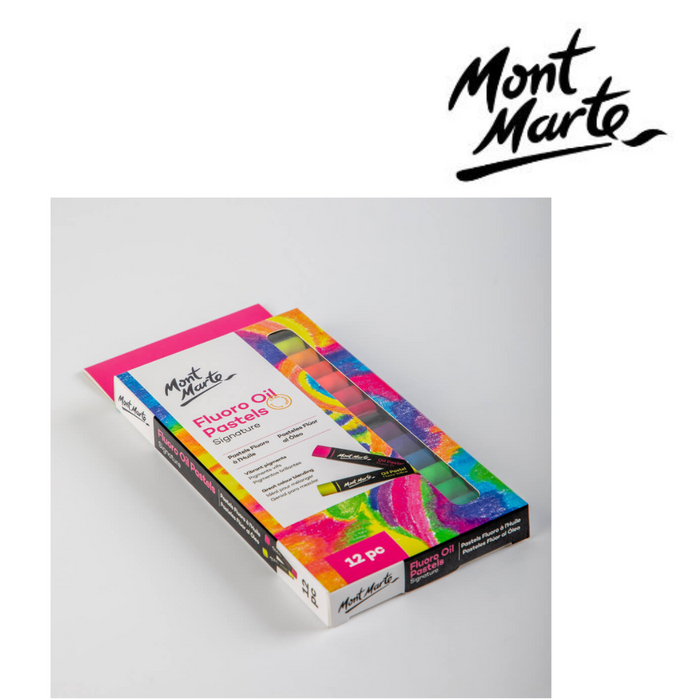 Ronis Mont Marte Fluoro Oil Pastels 12pc