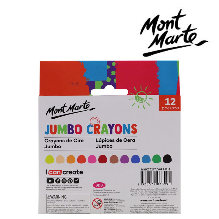 Ronis Mont Marte Jumbo Crayons 12pce