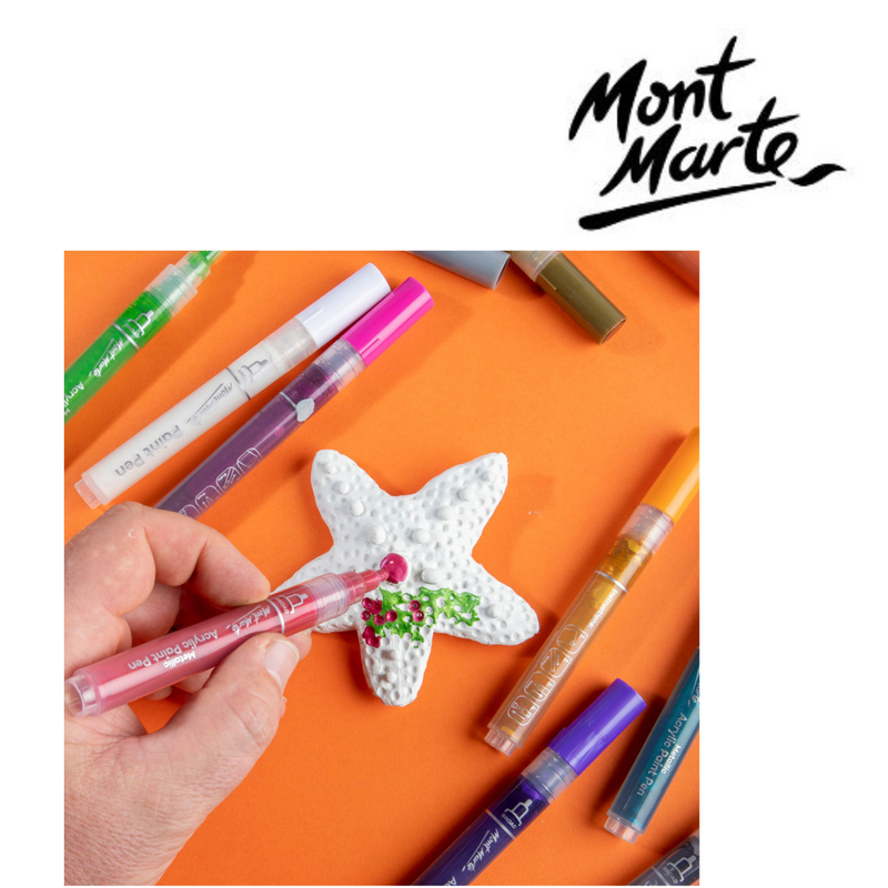 Ronis Mont Marte Metallic Acrylic Paint Pens Broad Tip 12pc