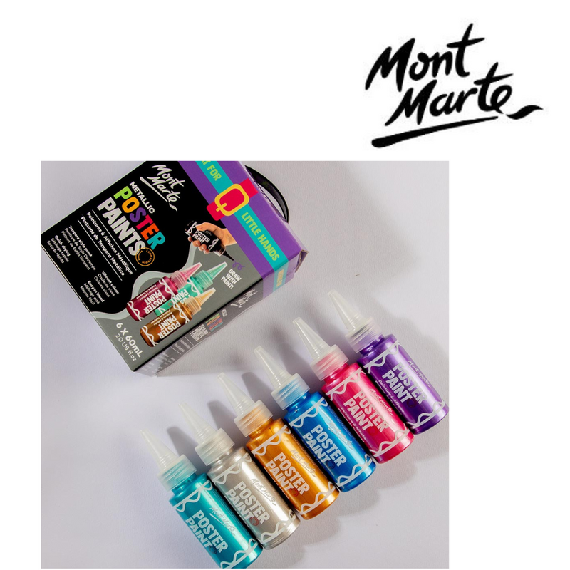 Ronis Mont Marte Metallic Poster Paint Set 6pc x 60ml