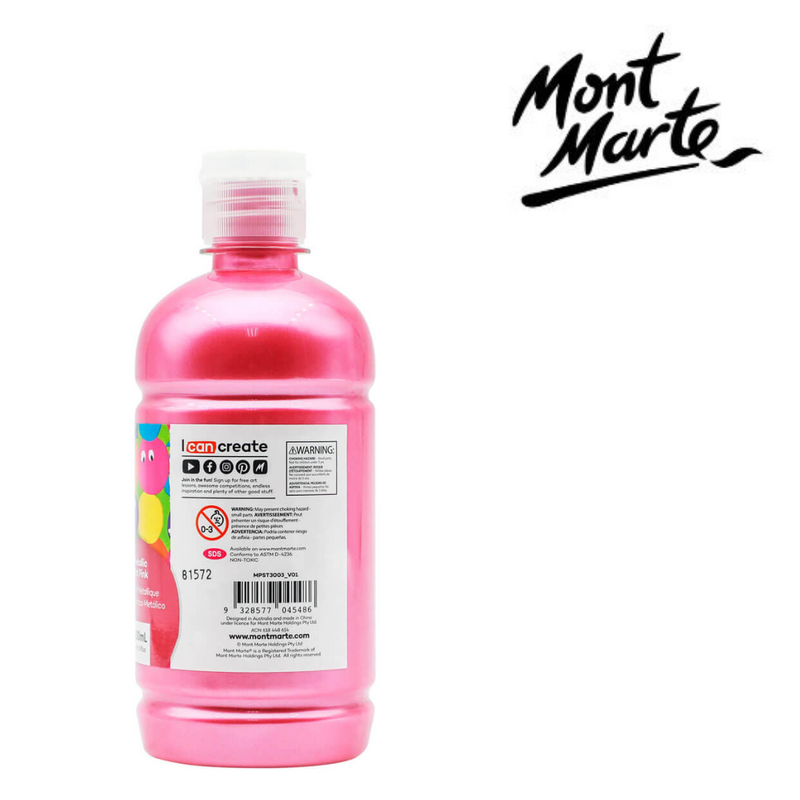 Ronis Mont Marte Poster Paint 500ml - Metallic Hot Pink