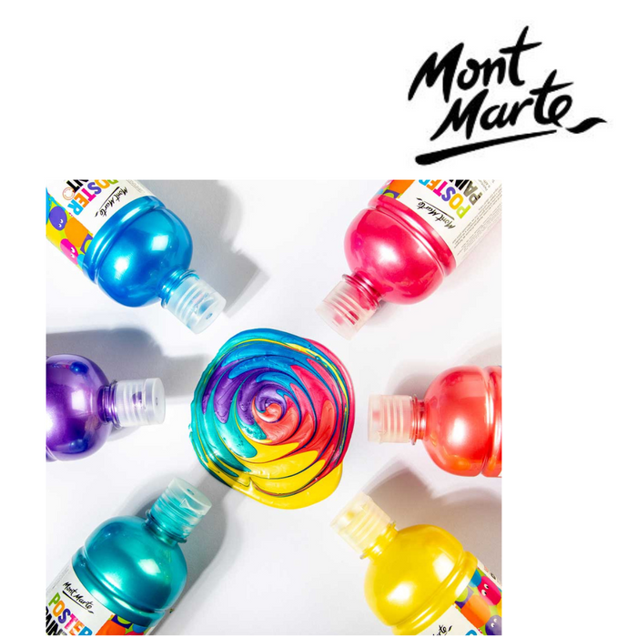 Ronis Mont Marte Poster Paint 500ml - Metallic Turquoise