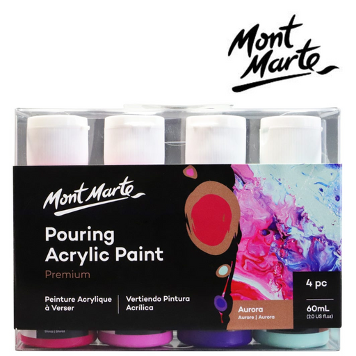Ronis Mont Marte Pouring Acrylic 4pc x 60ml - Aurora