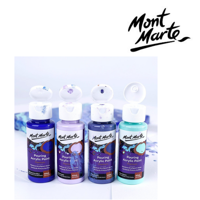 Ronis Mont Marte Pouring Acrylic 4pc x 60ml - Ethereal