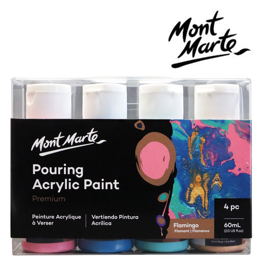 Ronis Mont Marte Pouring Acrylic 4pc x 60ml - Flamingo