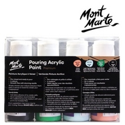 Ronis Mont Marte Pouring Acrylic 4pc x 60ml - Rainforest