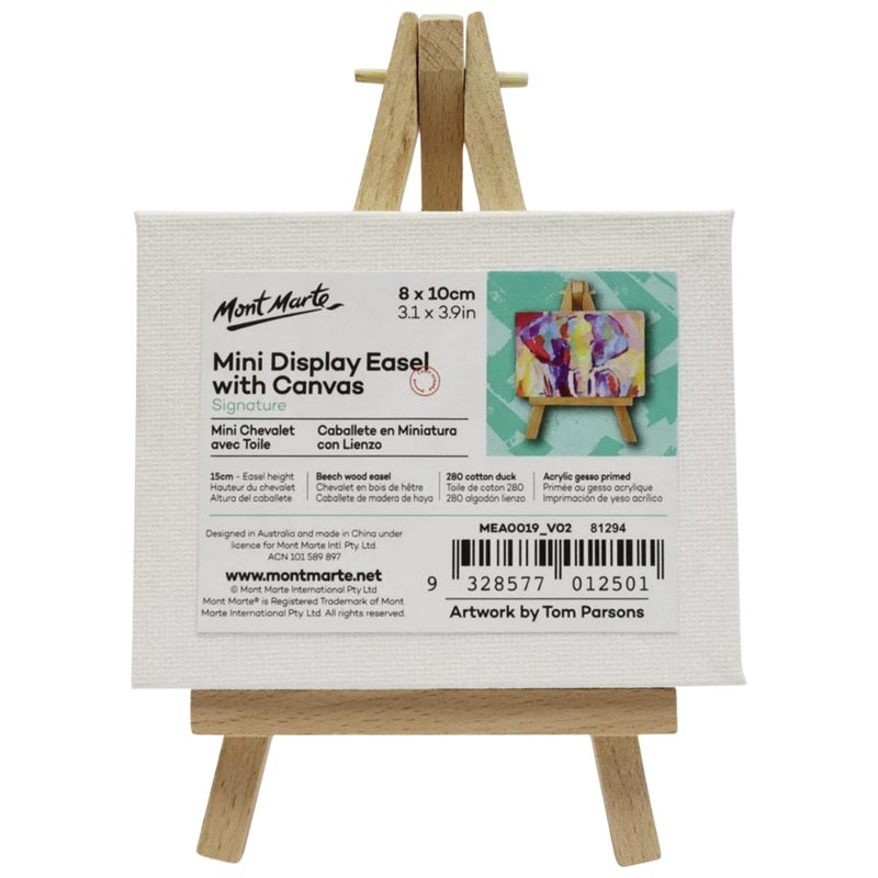 Mont Marte Mini Display Easel w/Canvas 8x10cm