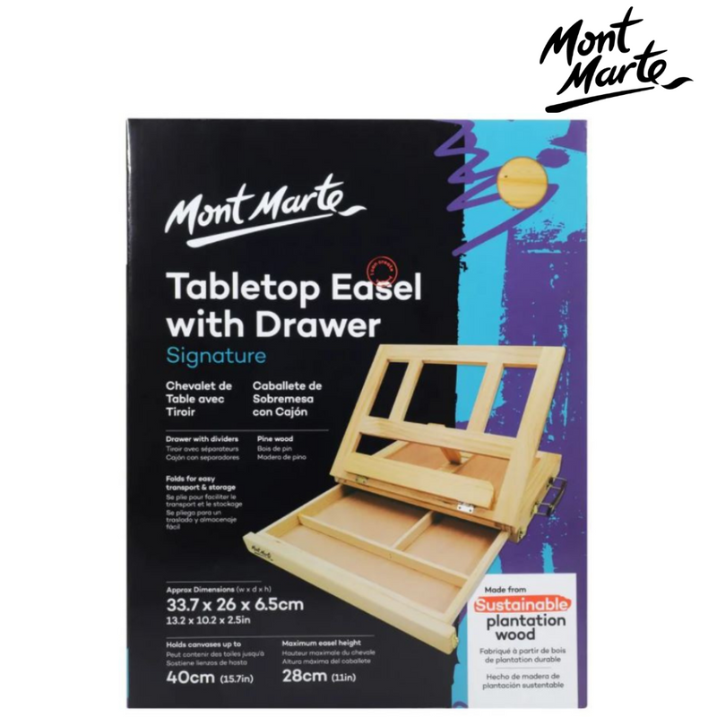 MM Table Easel w/Drawer - Pine Wood