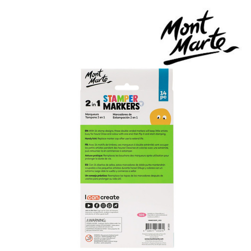 Ronis Mont Marte 2 in 1 Stamper Markers 14pc