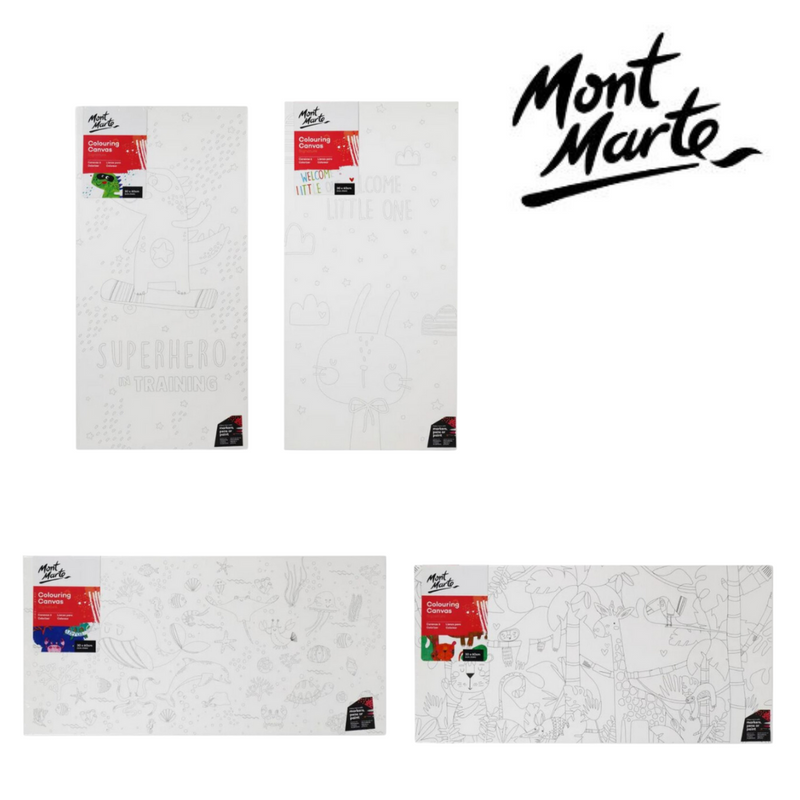 Ronis Mont Marte Colouring Canvas 30x60cm Nursery 4 Asstd