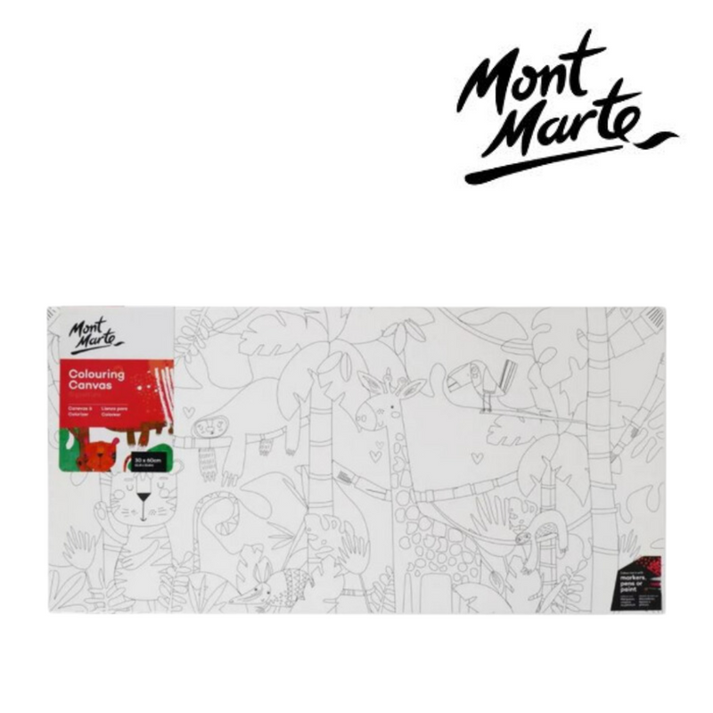 Ronis Mont Marte Colouring Canvas 30x60cm Nursery 4 Asstd