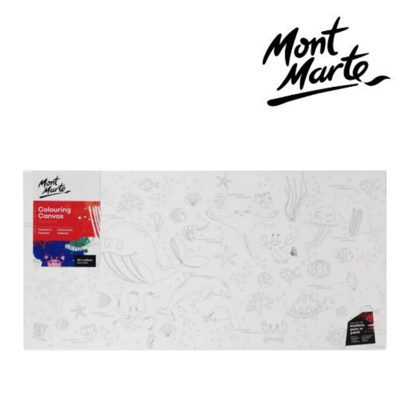 Ronis Mont Marte Colouring Canvas 30x60cm Nursery 4 Asstd