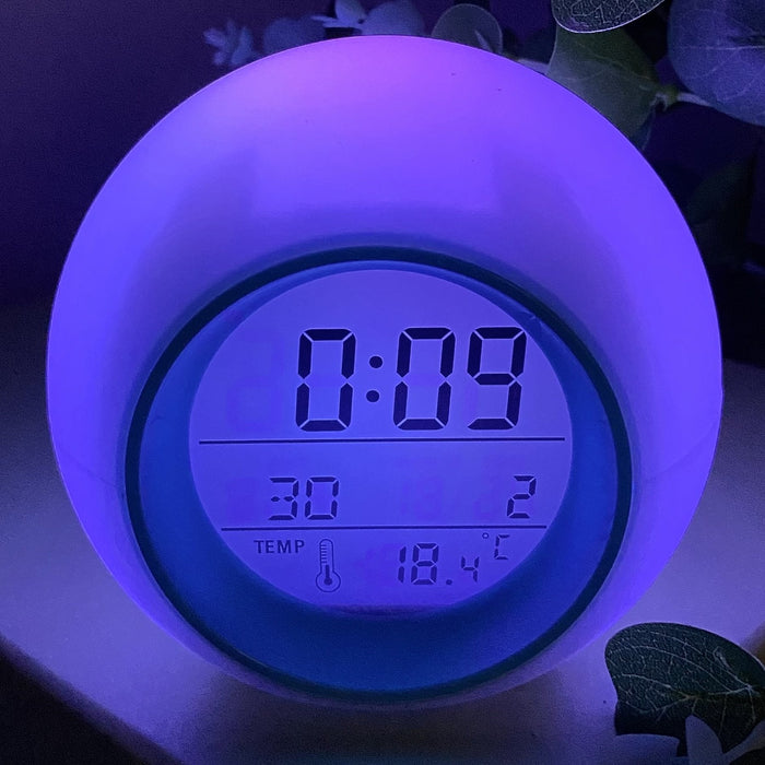 Ronis Mori Bubble Multicoloured Lights Digital Alarm Clock 9x9cm 3 Asstd