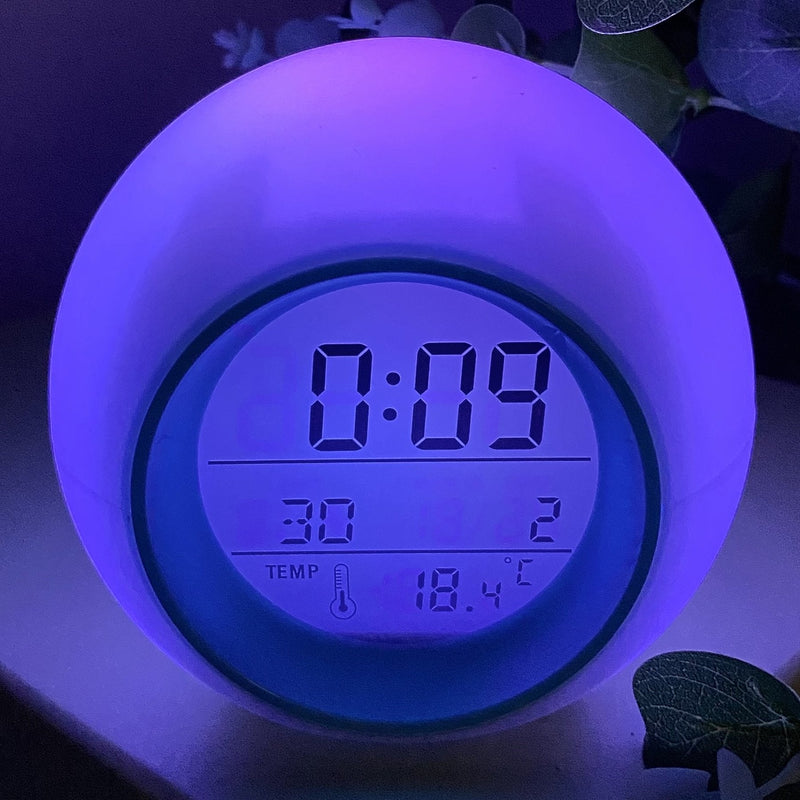 Ronis Mori Bubble Multicoloured Lights Digital Alarm Clock 9x9cm Assorted