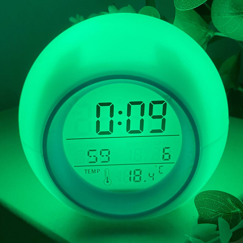 Ronis Mori Bubble Multicoloured Lights Digital Alarm Clock 9x9cm Assorted